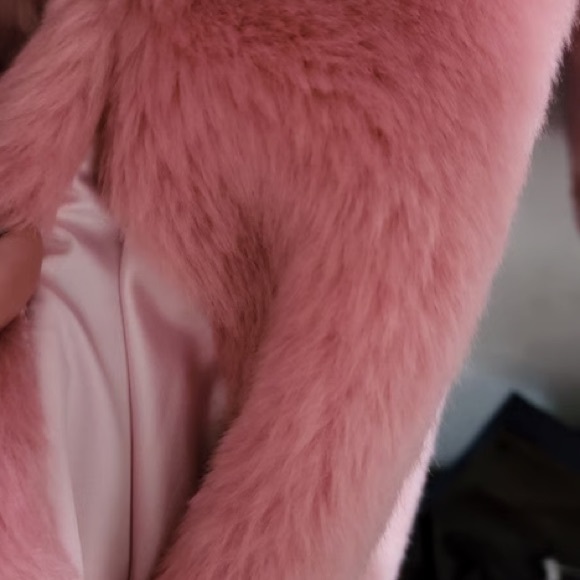 NWOT ISAAC MIZRAHI OMBRE PINK FAUX FUR COAT SZ 16 - Picture 4 of 6